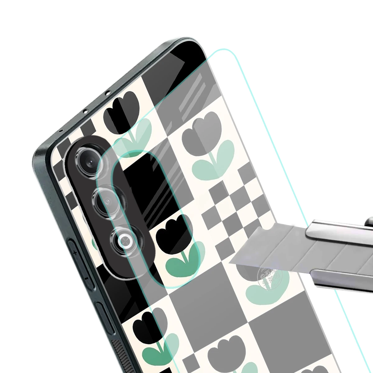 Minimalistic Flower Pattern stylish phone case for oneplus nord ce 4 | glossy glass and slim fit