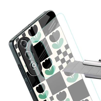 Minimalistic Flower Pattern stylish phone case for oneplus nord ce 4 | glossy glass and slim fit
