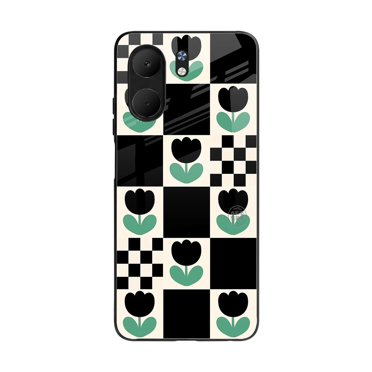 Minimalistic Flower Pattern back phone cover | glass case for oppo a5x 5g