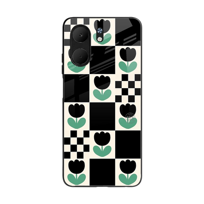 Minimalistic Flower Pattern back phone cover | glass case for oppo a5x 5g
