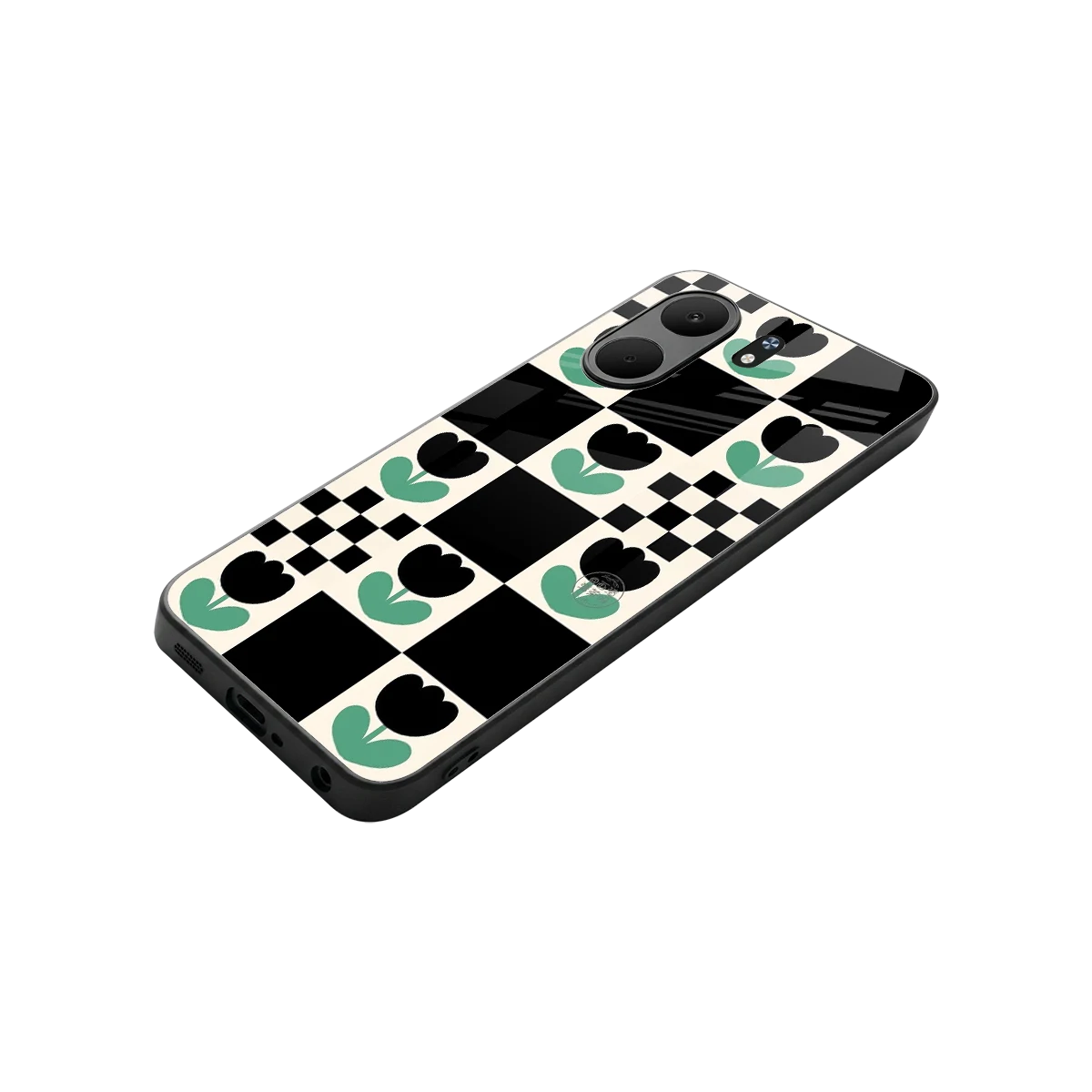 Minimalistic Flower Pattern stylish phone case for oppo a5x 5g | glossy glass and slim fit