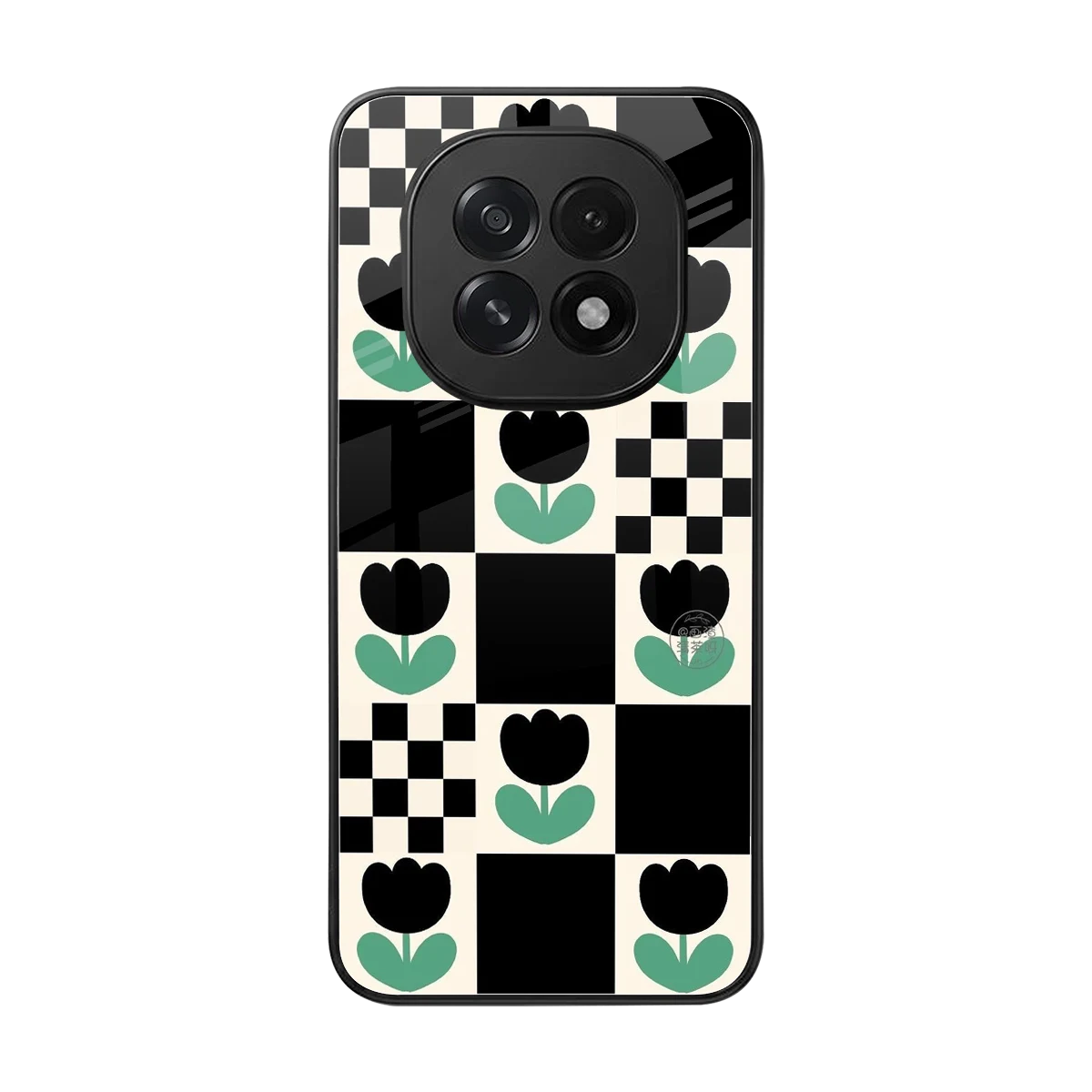 Minimalistic Flower Pattern back phone cover | glass case for oppo f29 5g