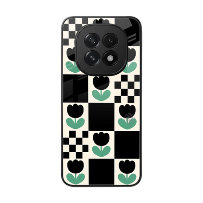 Minimalistic Flower Pattern back phone cover | glass case for oppo f29 5g