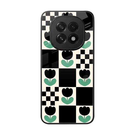 Minimalistic Flower Pattern back phone cover | glass case for oppo f29 5g
