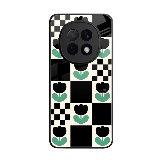Minimalistic Flower Pattern back phone cover | glass case for oppo f29 pro 5g