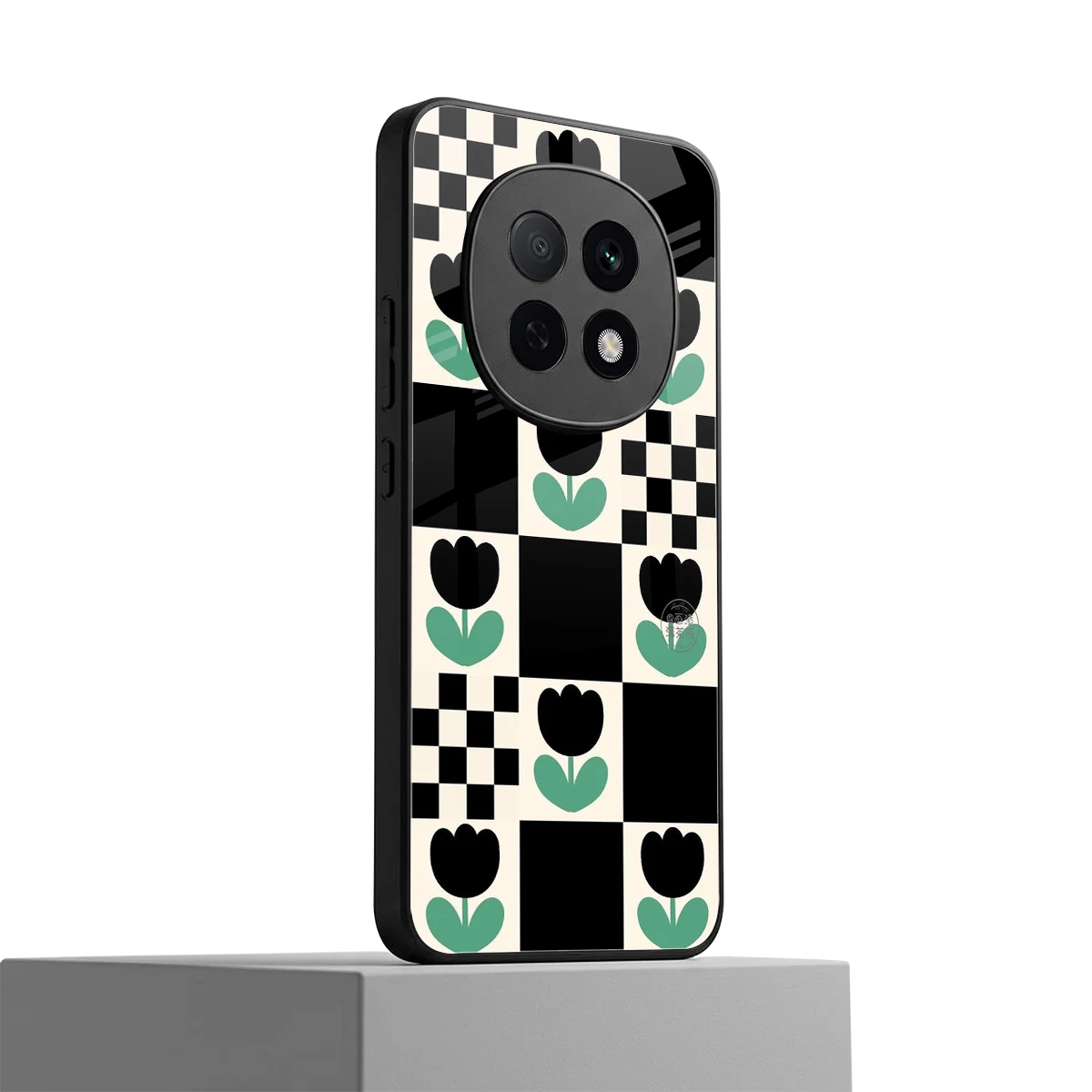 Minimalistic Flower Pattern oppo f29 pro 5g mobile cover | shockproof glass phone case