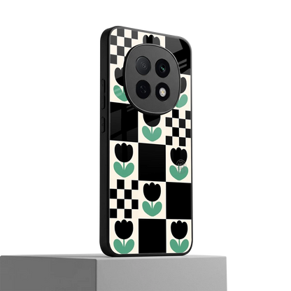 Minimalistic Flower Pattern oppo f29 pro 5g mobile cover | shockproof glass phone case