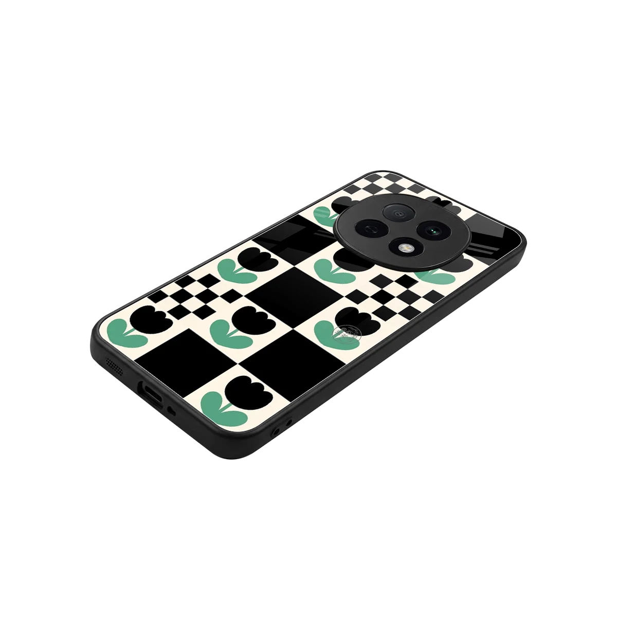 Minimalistic Flower Pattern stylish phone case for oppo f29 pro 5g | glossy glass and slim fit