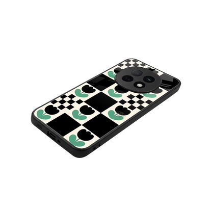 Minimalistic Flower Pattern stylish phone case for oppo f29 pro 5g | glossy glass and slim fit