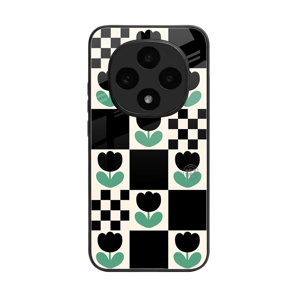 Minimalistic Flower Pattern back phone cover | glass case for oppo f31 pro 5g