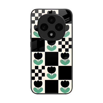 Minimalistic Flower Pattern back phone cover | glass case for oppo f31 pro 5g