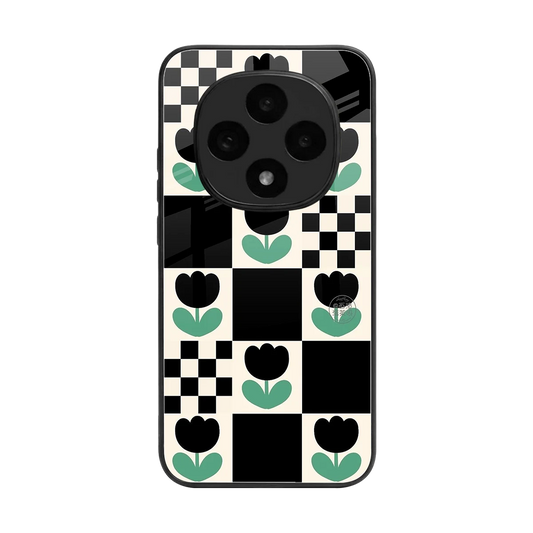 Minimalistic Flower Pattern back phone cover | glass case for oppo f31 pro 5g