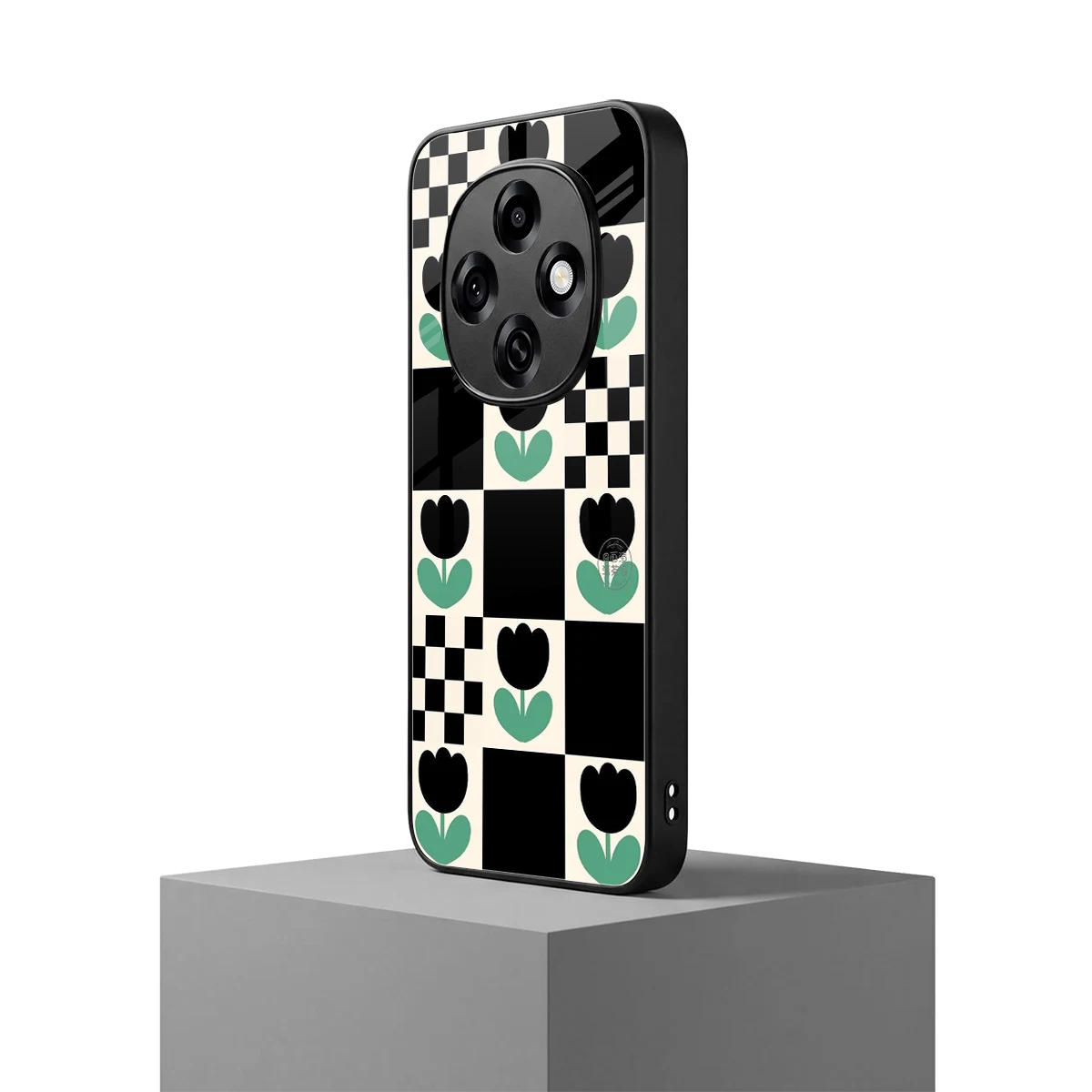 Minimalistic Flower Pattern oppo f31 pro 5g mobile cover | shockproof glass phone case