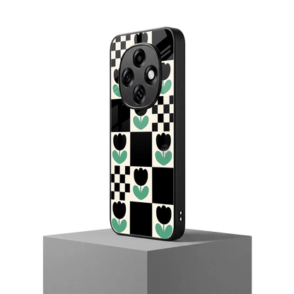 Minimalistic Flower Pattern oppo f31 pro 5g mobile cover | shockproof glass phone case