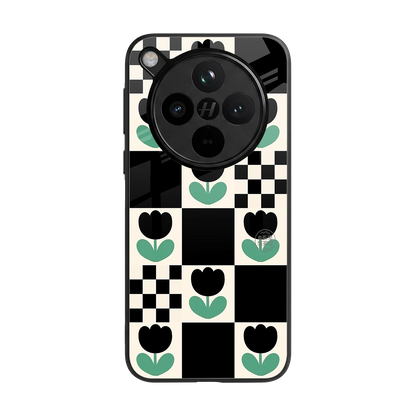 Minimalistic Flower Pattern back phone cover | glass case for oppo find x8