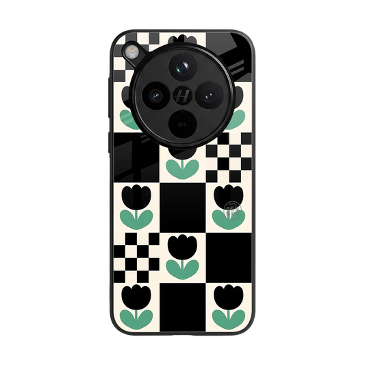 Minimalistic Flower Pattern back phone cover | glass case for oppo find x8