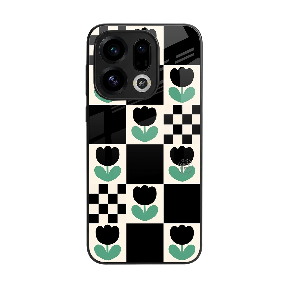 Minimalistic Flower Pattern back phone cover | glass case for oppo find x9
