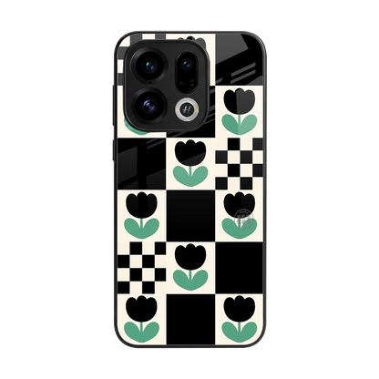 Minimalistic Flower Pattern back phone cover | glass case for oppo find x9