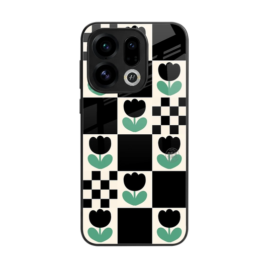 Minimalistic Flower Pattern back phone cover | glass case for oppo find x9
