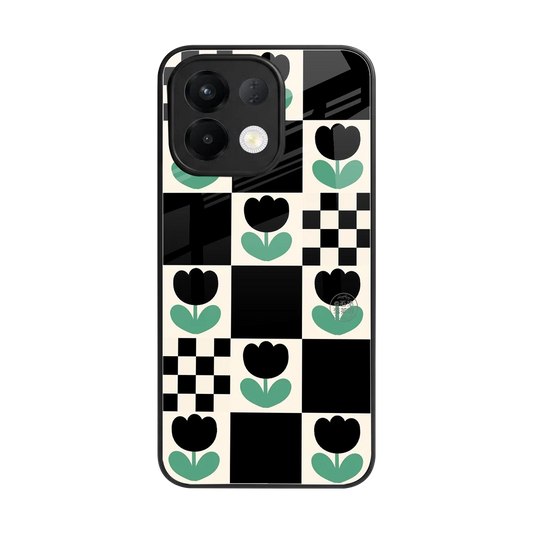 Minimalistic Flower Pattern back phone cover | glass case for oppo k13 5g