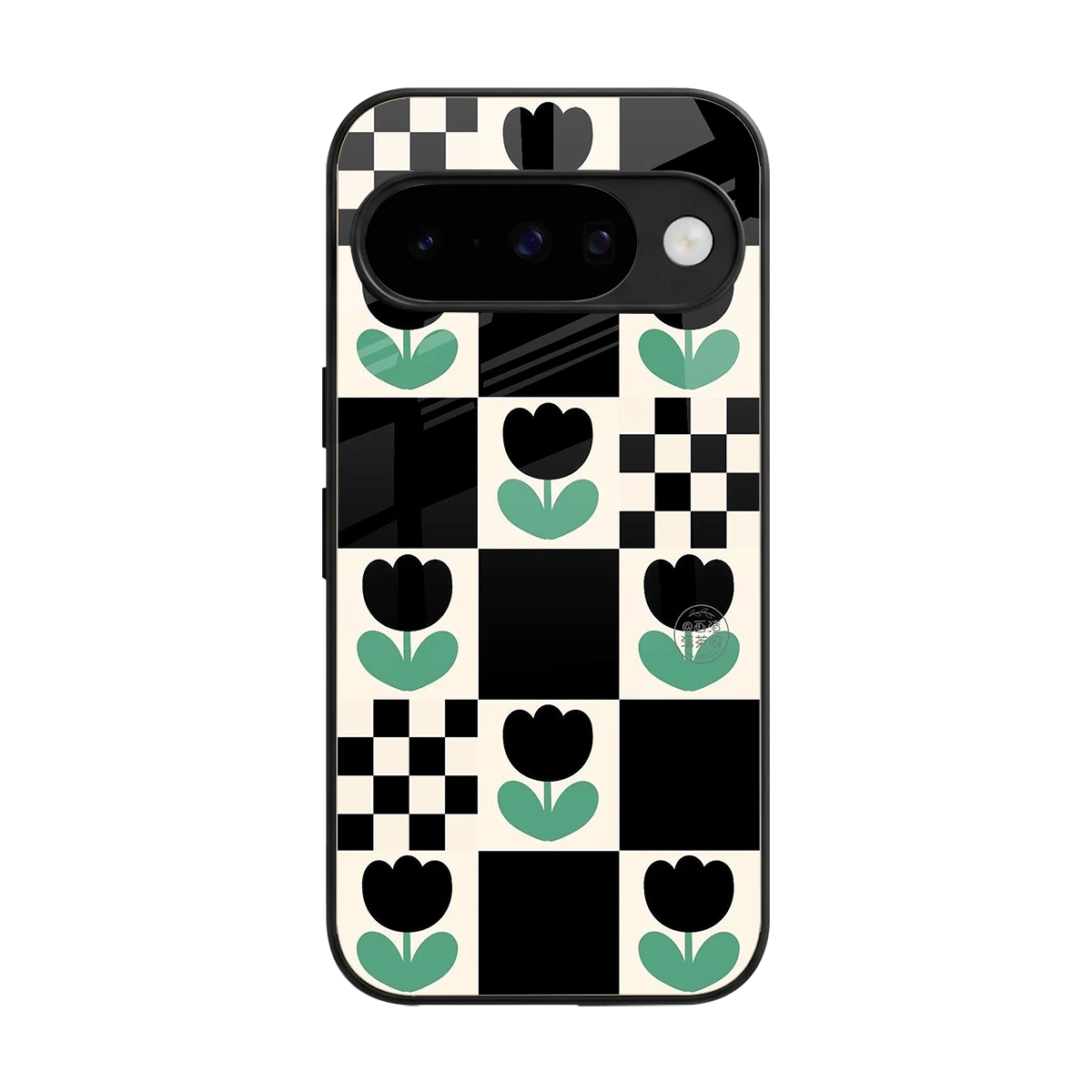 Minimalistic Flower Pattern back phone cover | glass case for google pixel 10