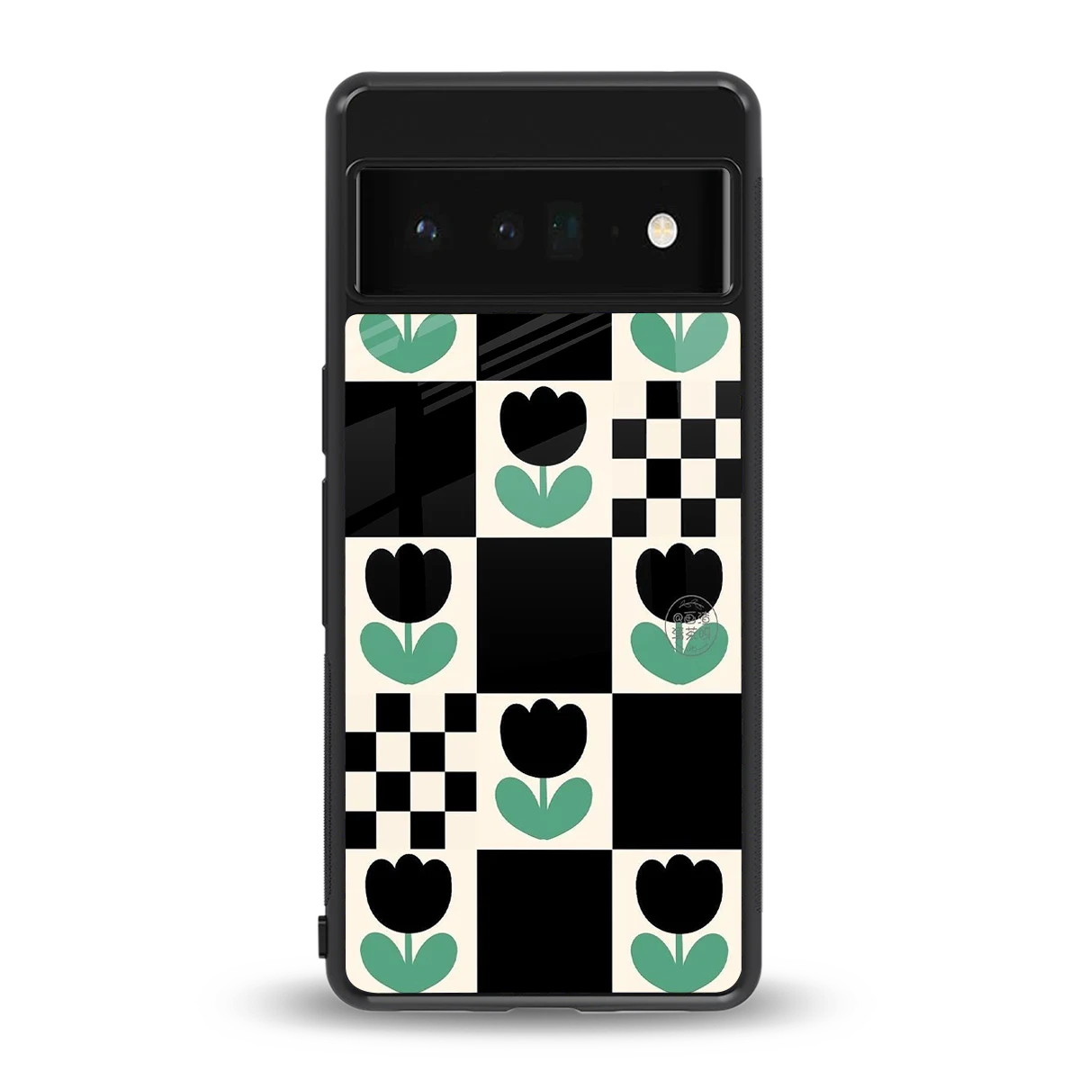 Minimalistic Flower Pattern back phone cover | glass case for google pixel 6 pro
