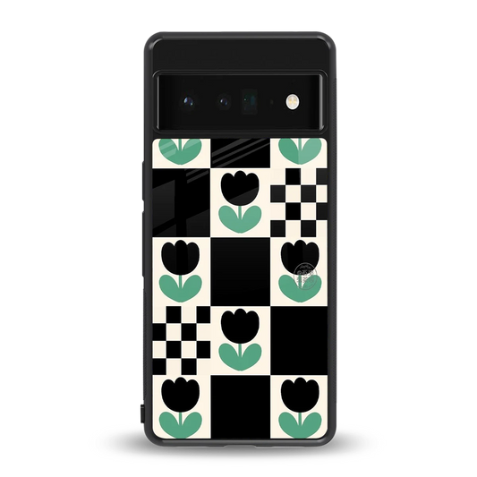 Minimalistic Flower Pattern back phone cover | glass case for google pixel 6 pro