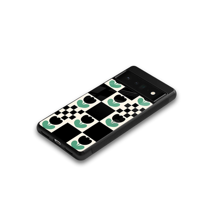 Minimalistic Flower Pattern google pixel 6 pro mobile cover | shockproof glass phone case