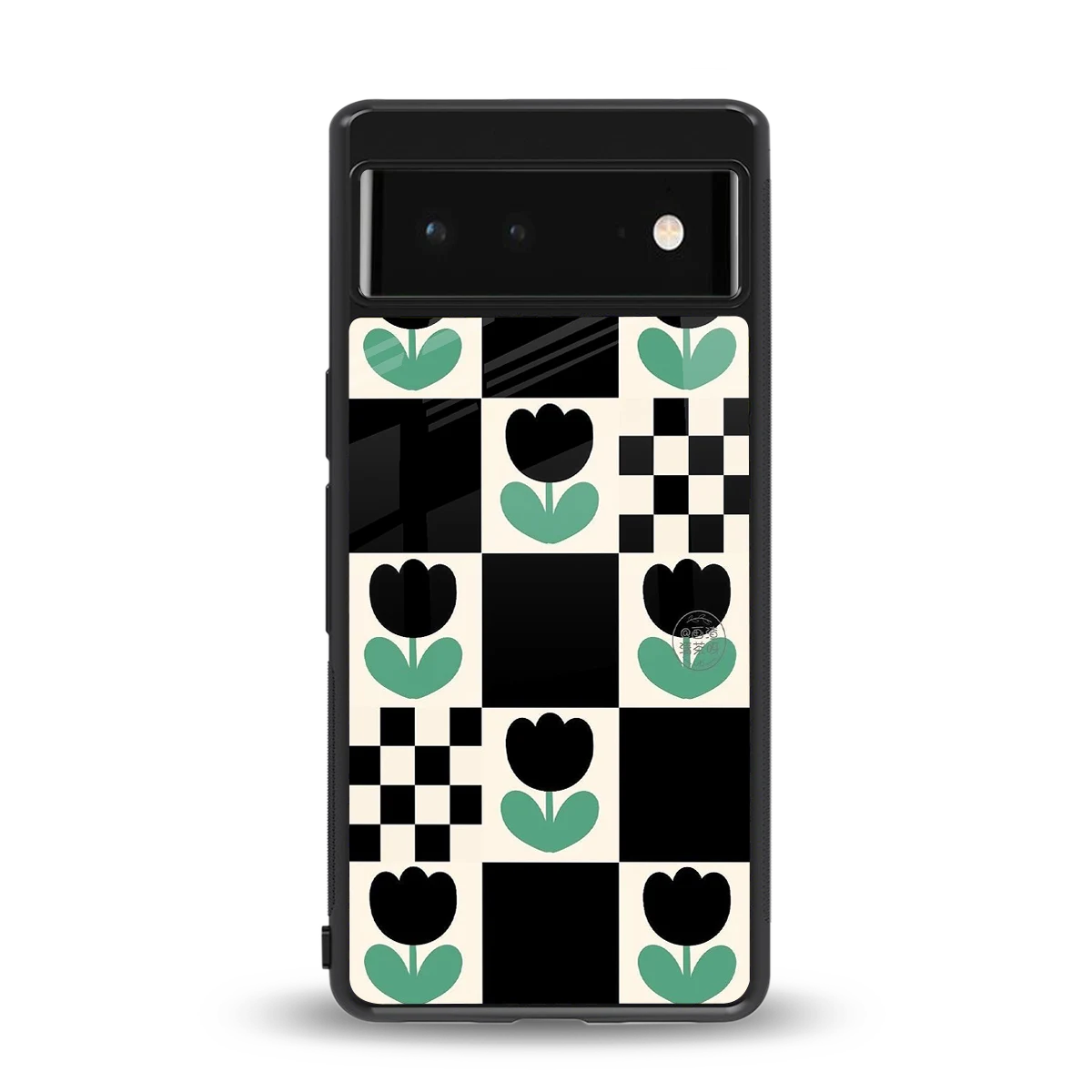 Minimalistic Flower Pattern back phone cover | glass case for google pixel 6a