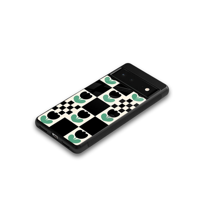 Minimalistic Flower Pattern google pixel 6a mobile cover | shockproof glass phone case