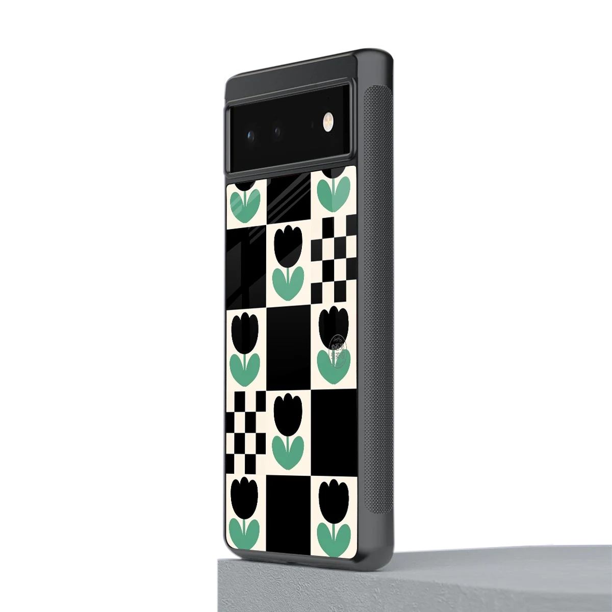 Minimalistic Flower Pattern stylish phone case for google pixel 6a | glossy glass and slim fit