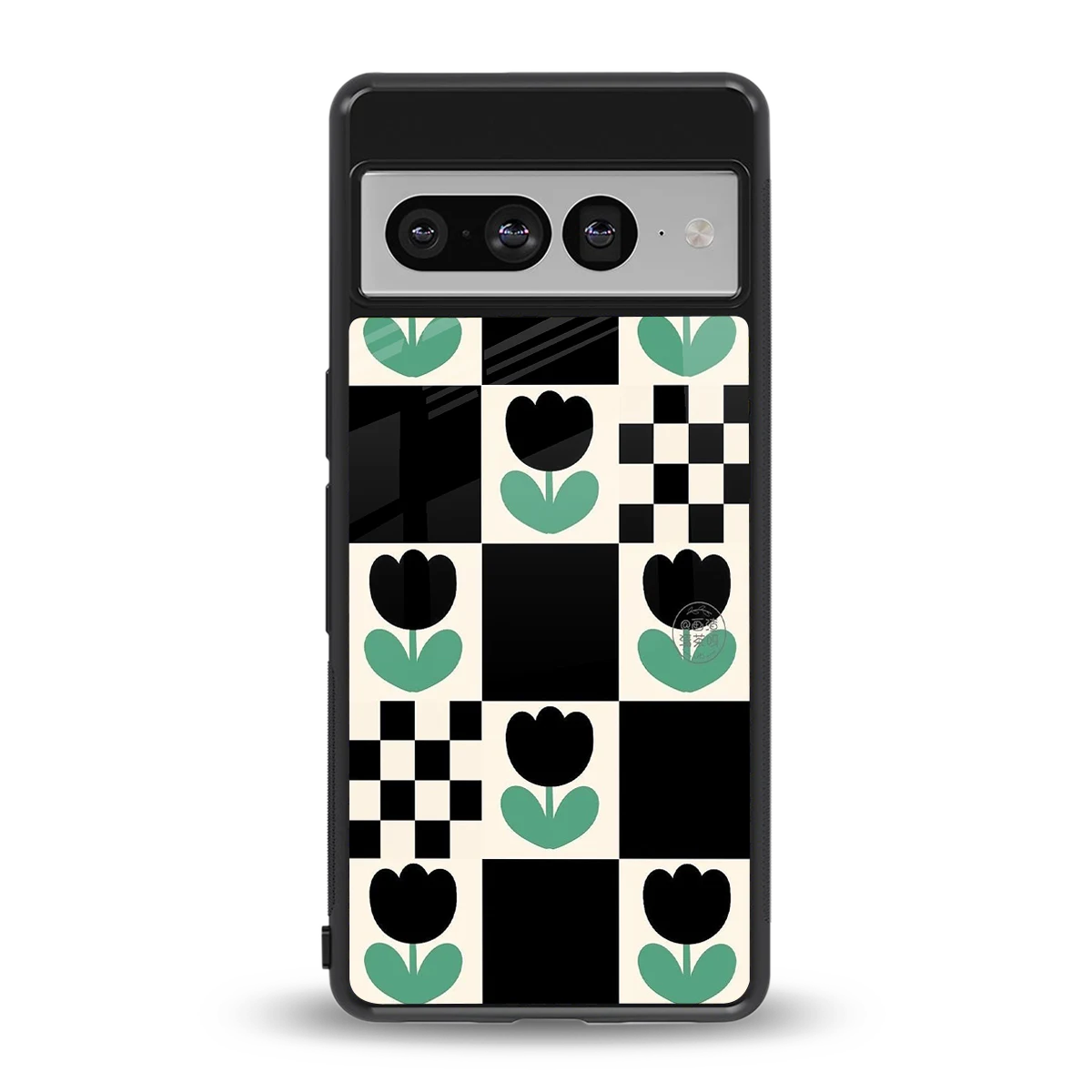 Minimalistic Flower Pattern back phone cover | glass case for google pixel 7 pro