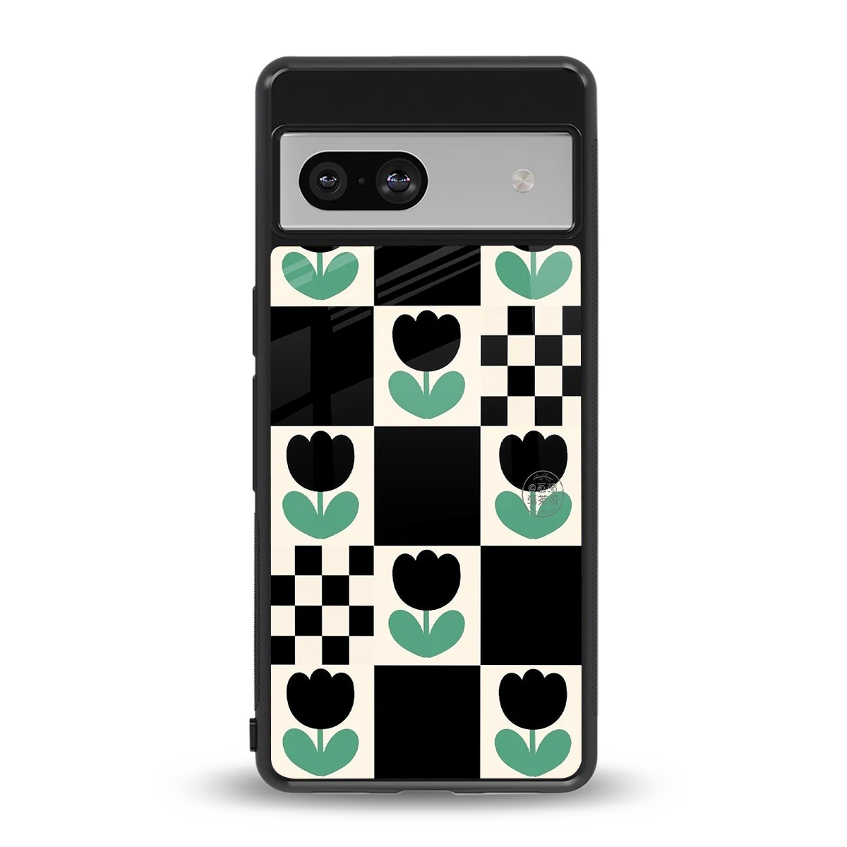 Minimalistic Flower Pattern back phone cover | glass case for google pixel 7