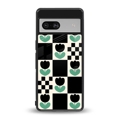 Minimalistic Flower Pattern back phone cover | glass case for google pixel 7