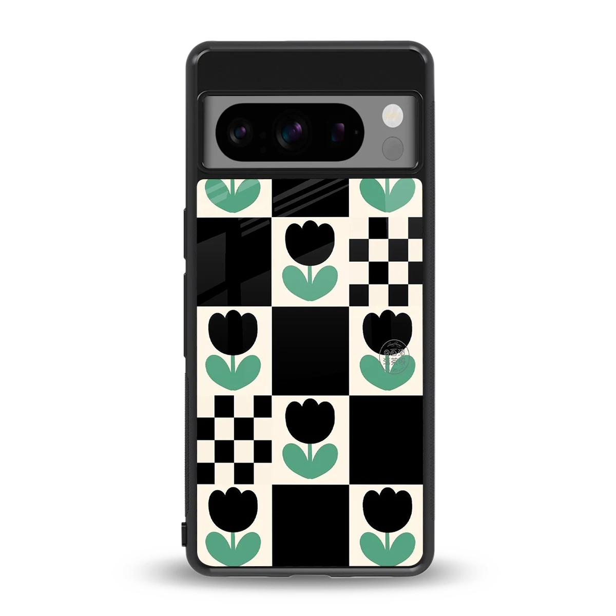 Minimalistic Flower Pattern back phone cover | glass case for google pixel 8 pro