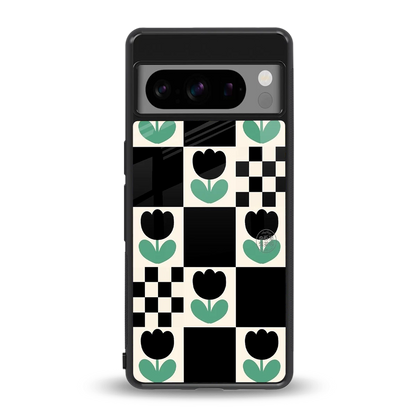 Minimalistic Flower Pattern back phone cover | glass case for google pixel 8 pro