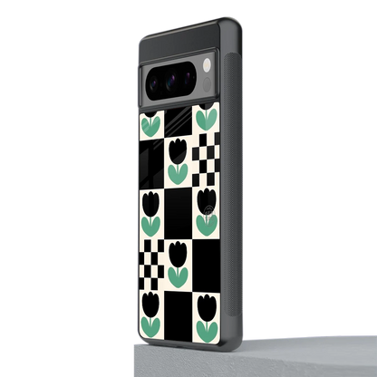 Minimalistic Flower Pattern stylish phone case for google pixel 8 pro | glossy glass and slim fit