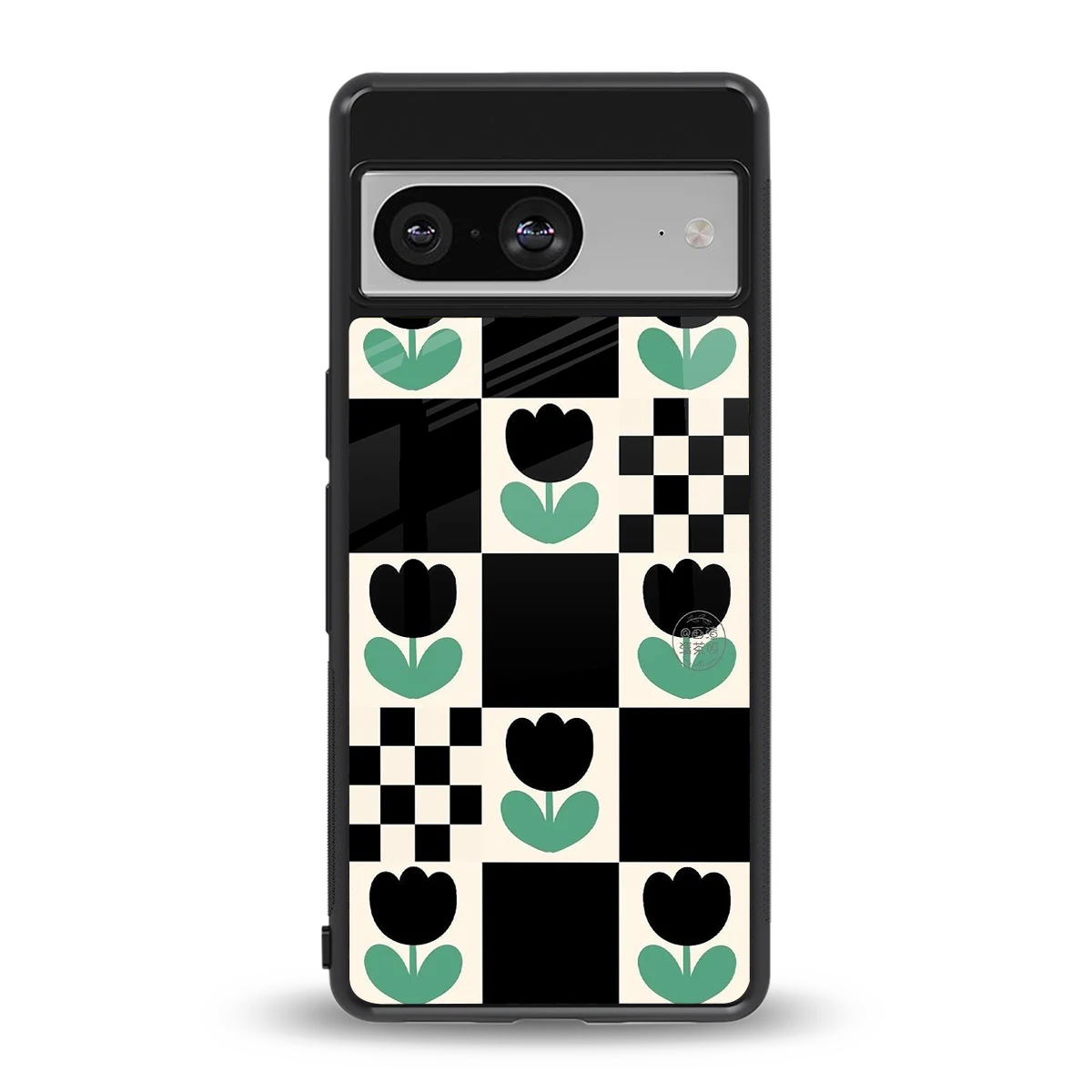 Minimalistic Flower Pattern back phone cover | glass case for google pixel 8