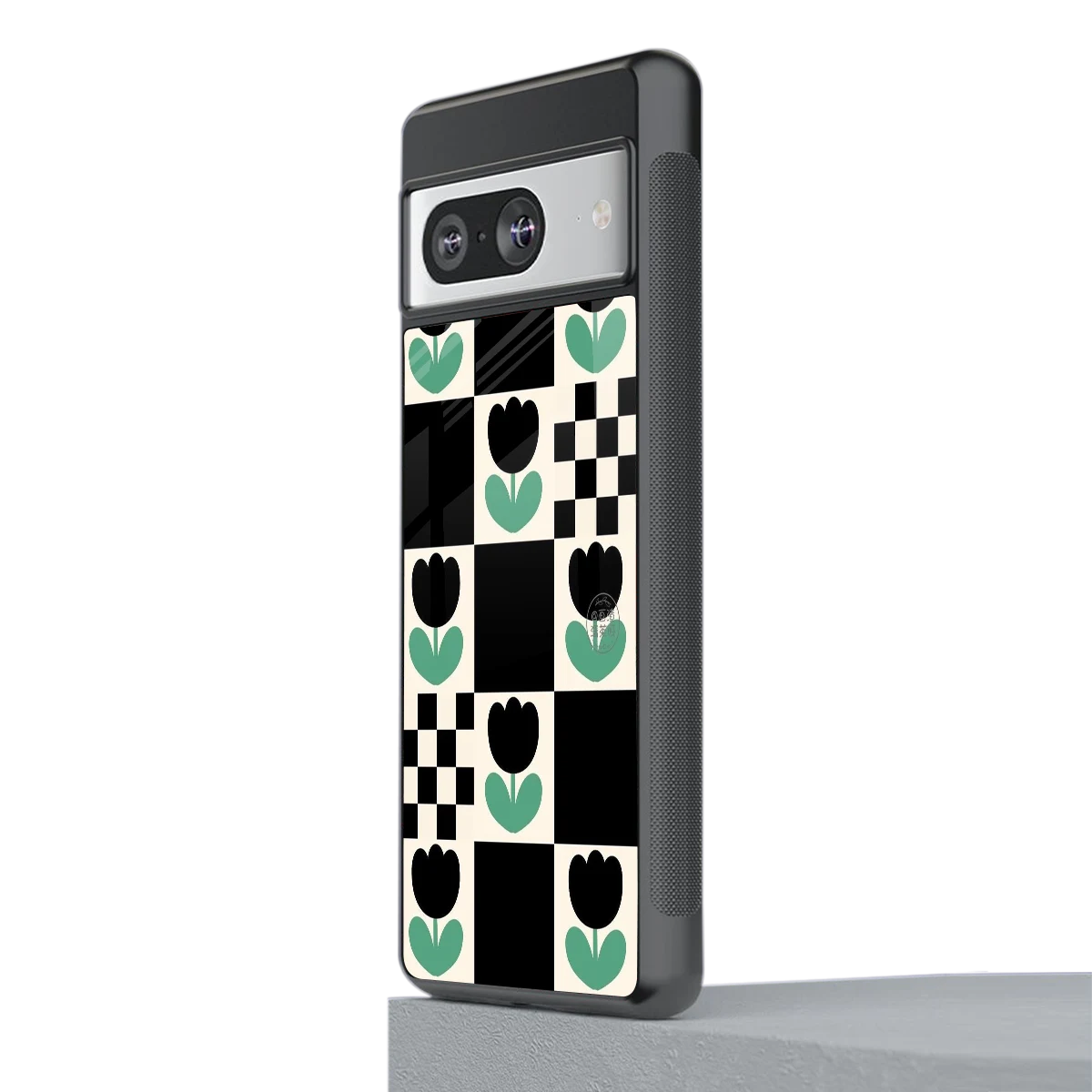 Minimalistic Flower Pattern stylish phone case for google pixel 8 | glossy glass and slim fit