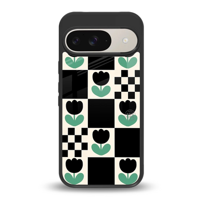 Minimalistic Flower Pattern back phone cover | glass case for google pixel 9