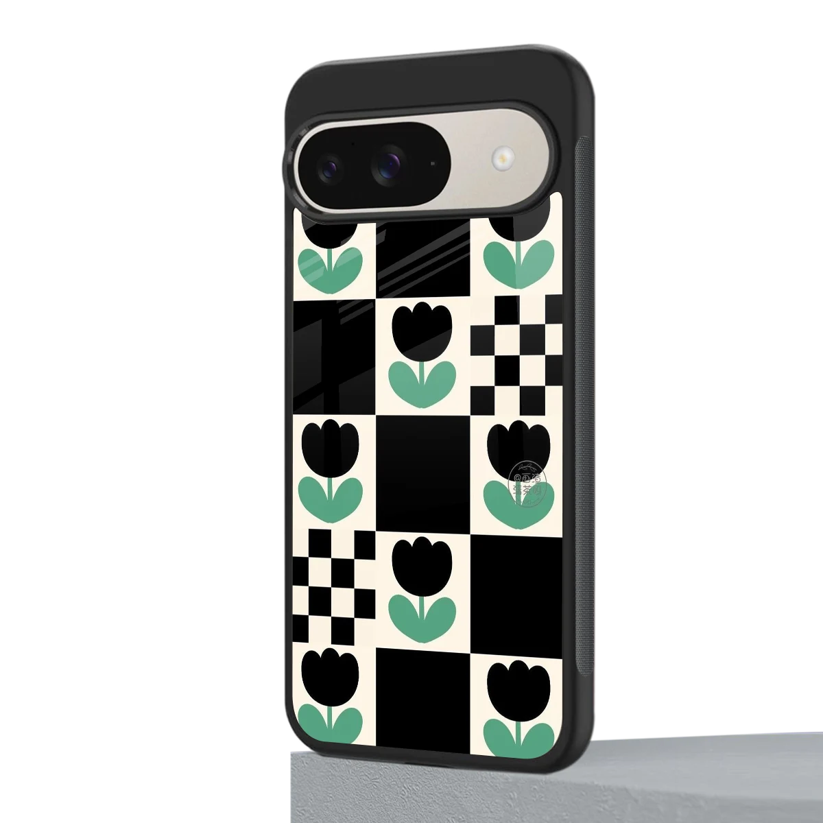 Minimalistic Flower Pattern google pixel 9 mobile cover | shockproof glass phone case