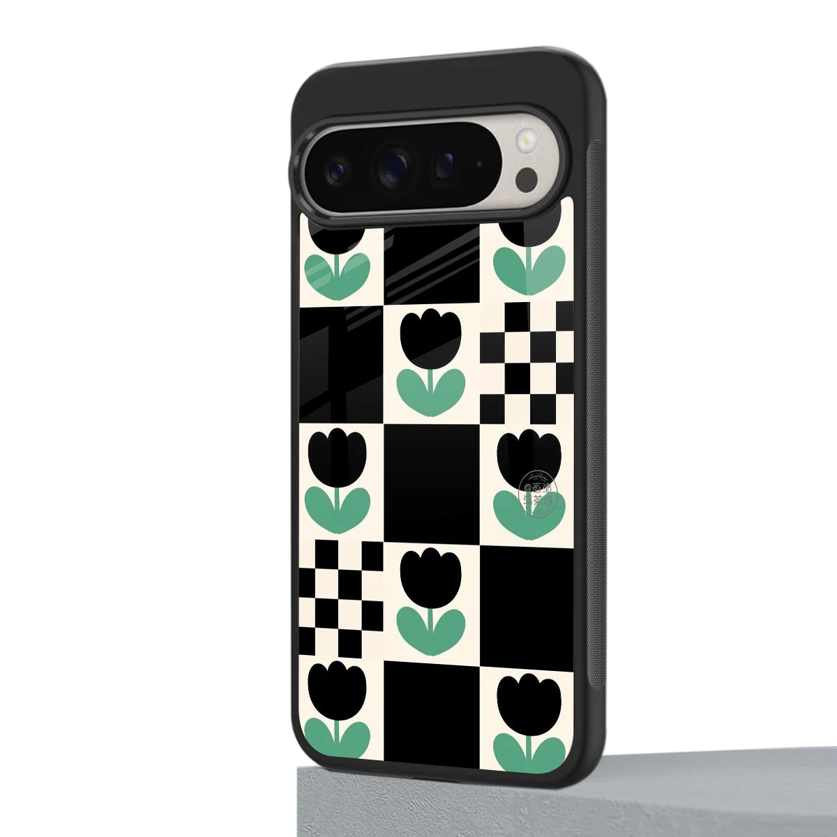 Minimalistic Flower Pattern google pixel 9 pro mobile cover | shockproof glass phone case