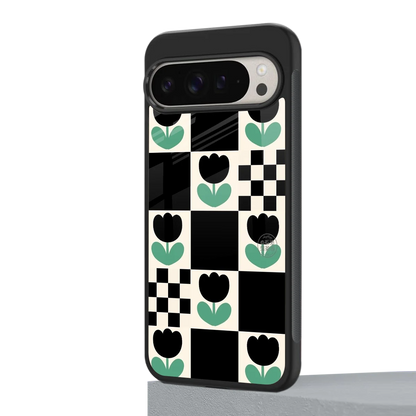 Minimalistic Flower Pattern google pixel 9 pro mobile cover | shockproof glass phone case