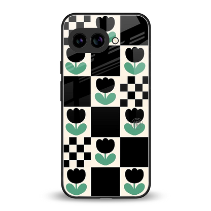 Minimalistic Flower Pattern back phone cover | glass case for google pixel 10a