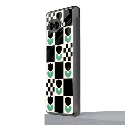 Minimalistic Flower Pattern google pixel 10a mobile cover | shockproof glass phone case