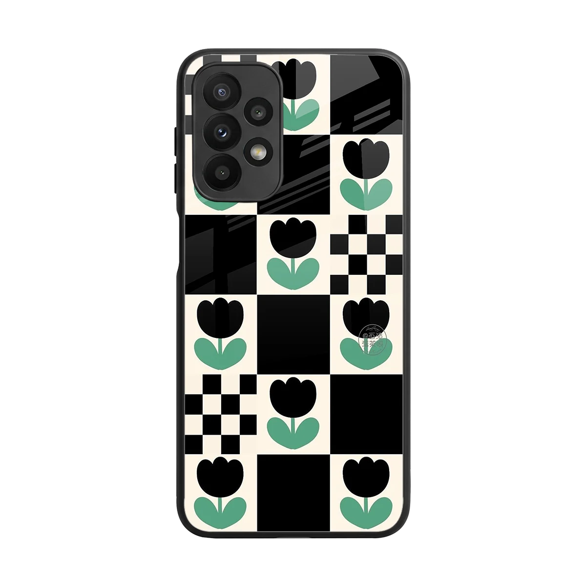 Minimalistic Flower Pattern back phone cover | glass case for samsung galaxy a23