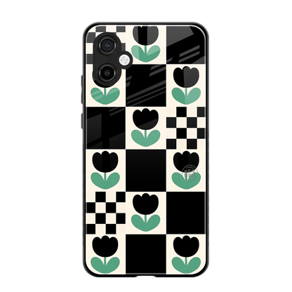 Minimalistic Flower Pattern back phone cover | glass case for samsung galaxy a06 5g