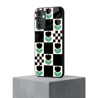 Minimalistic Flower Pattern samsung galaxy m14 5g mobile cover | shockproof glass phone case