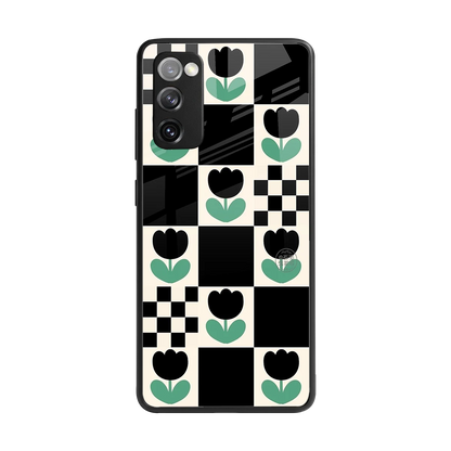 Minimalistic Flower Pattern back phone cover | glass case for samsung galaxy s20 fe
