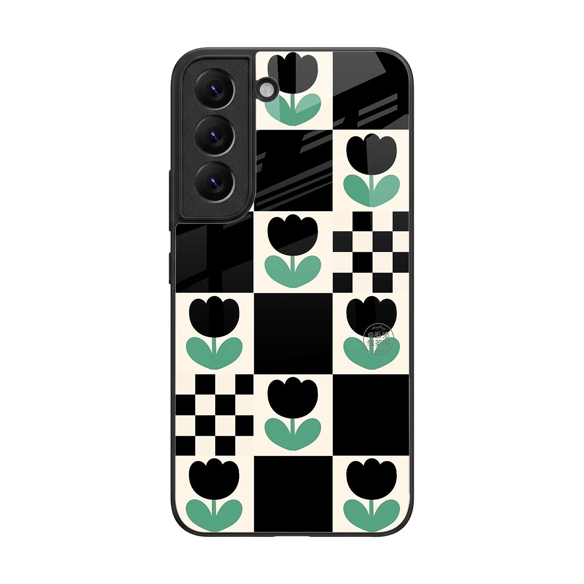 Minimalistic Flower Pattern back phone cover | glass case for samsung galaxy s22